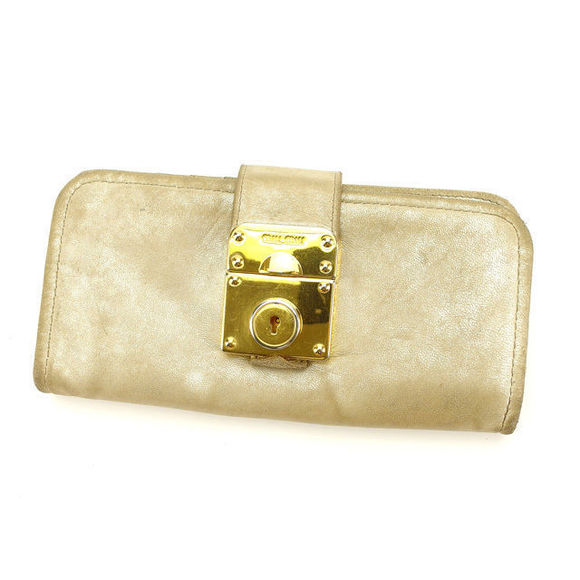 Miu Miu key Wallet zipper long lock beige - Picture 1 of 6